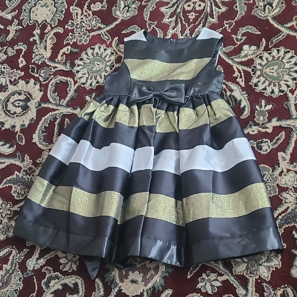 2 for $35 - Princess Faith Girls 3T Black, Gold & Silver Dress